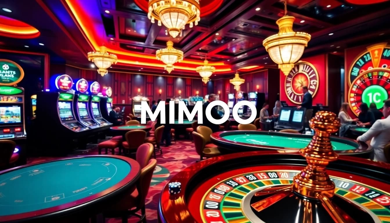 MMOO players enjoying engaging gambling experiences at vibrant casino tables and slot machines.