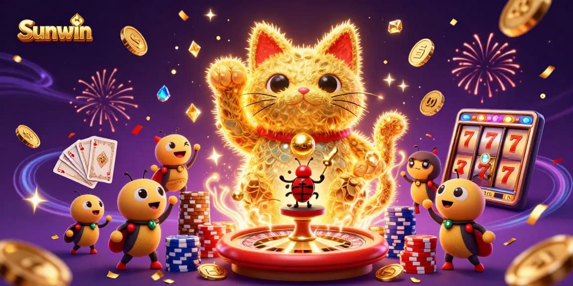 Experience engaging casino action with Sunwin's enchanting lucky cat scene and vibrant visuals.