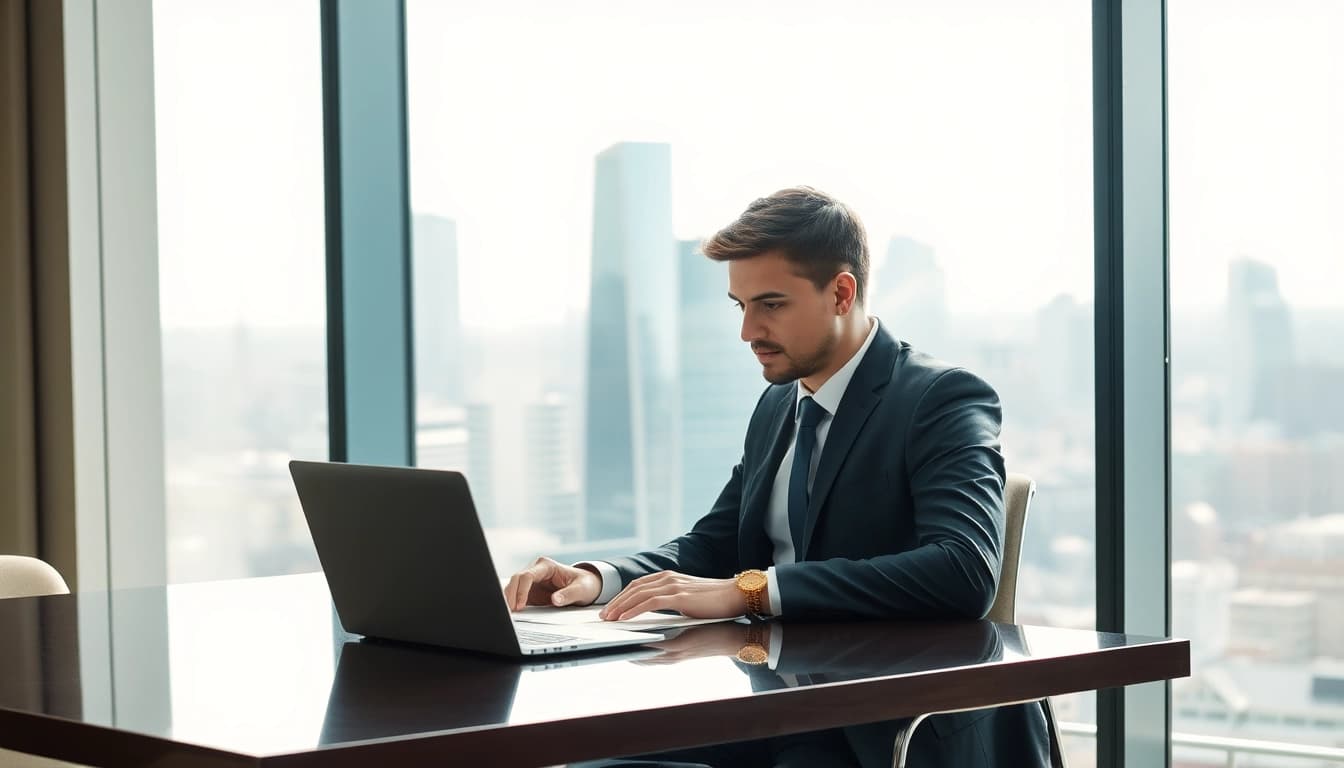 Headhunter Frankfurt präsentiert Kandidatenprofile im modernen Büro.