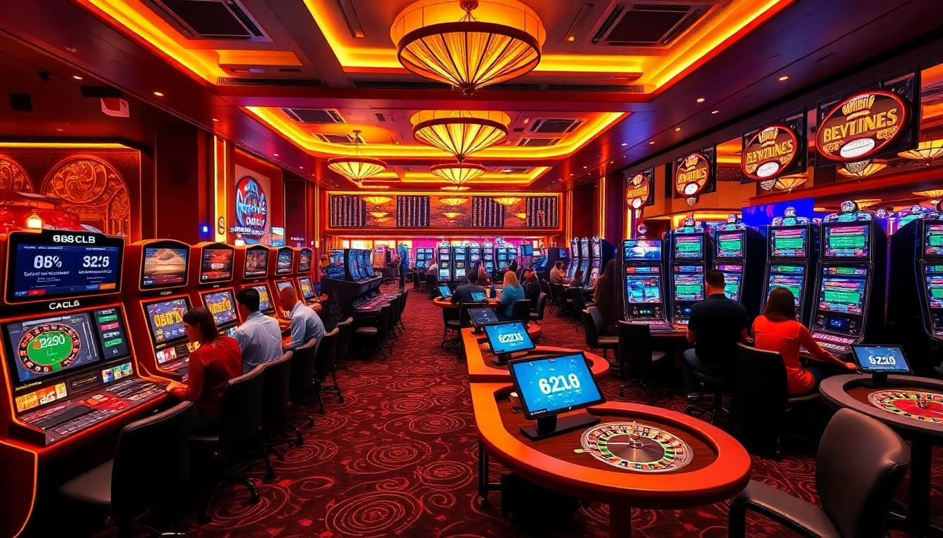 Experience the thrill of gaming at 88CLB's engaging casino environment with live dealers and modern machines.