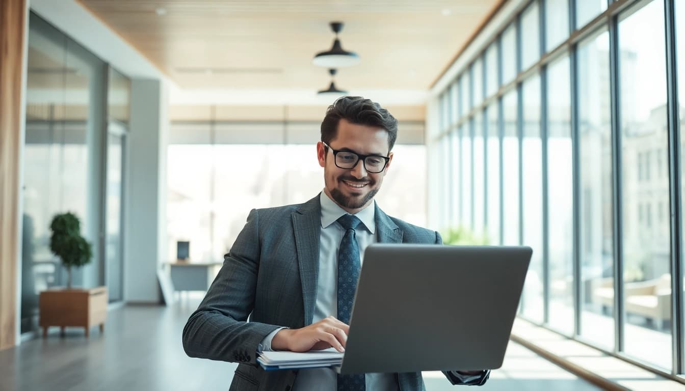 Headhunter Nürnberg berät in einem hellen Büro.