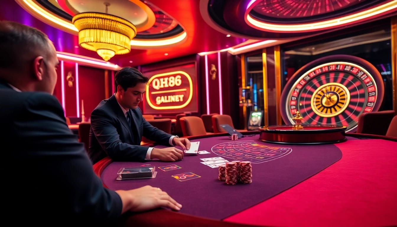 Experience thrilling gameplay at QH88 with vibrant casino visuals and a modern betting atmosphere.