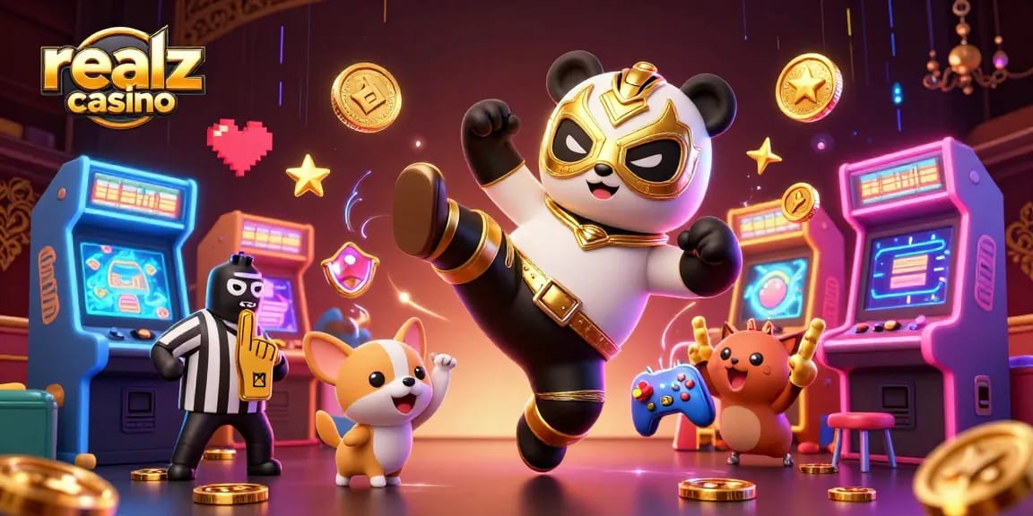 Experience excitement and winning at realz casino with our vibrant 3D illustration showcasing thrilling gameplay.