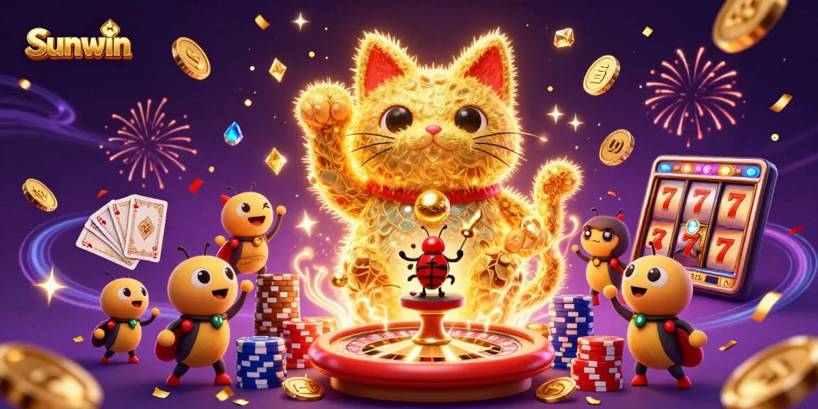 Experience engaging casino action with Sunwin's enchanting lucky cat scene and vibrant visuals.