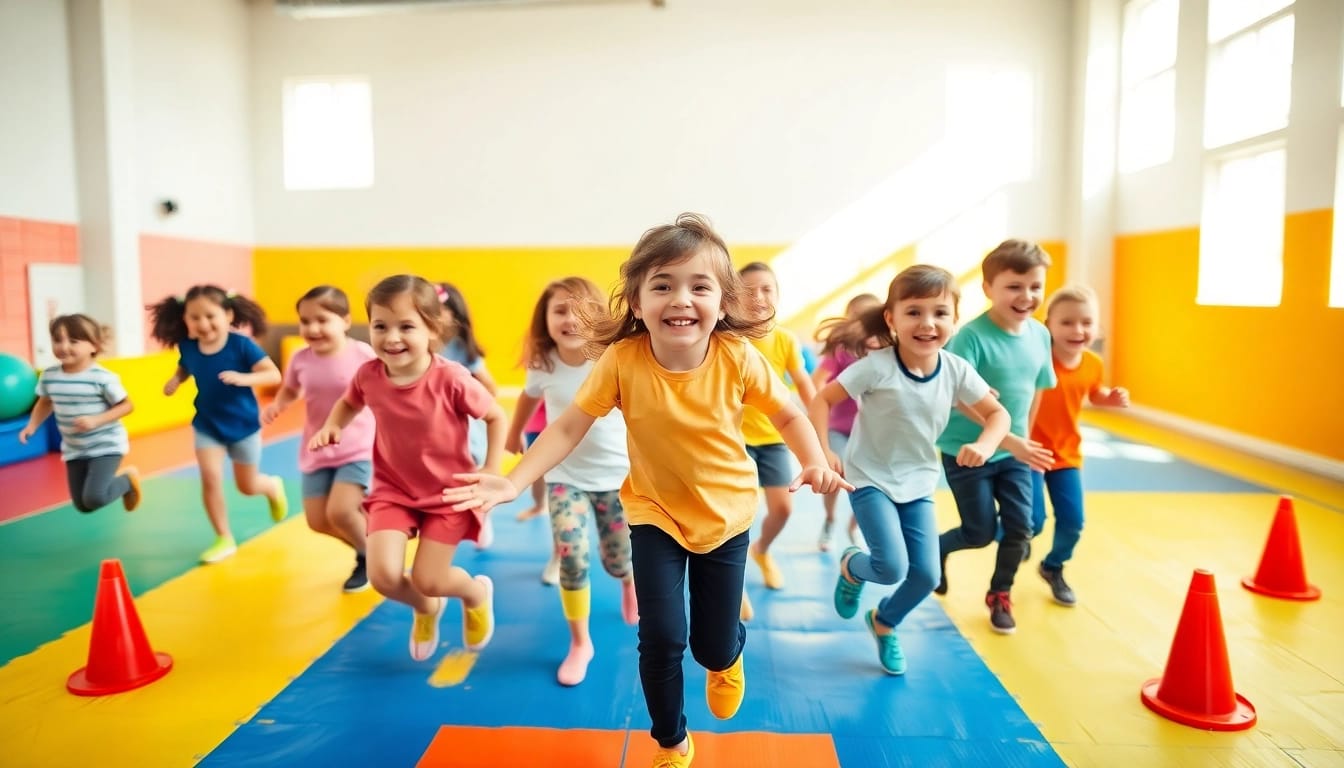 Bewegungsspiele mit Kindern im Kindergarten, hier mehr erfahren ueber einfache Aktivitaeten.