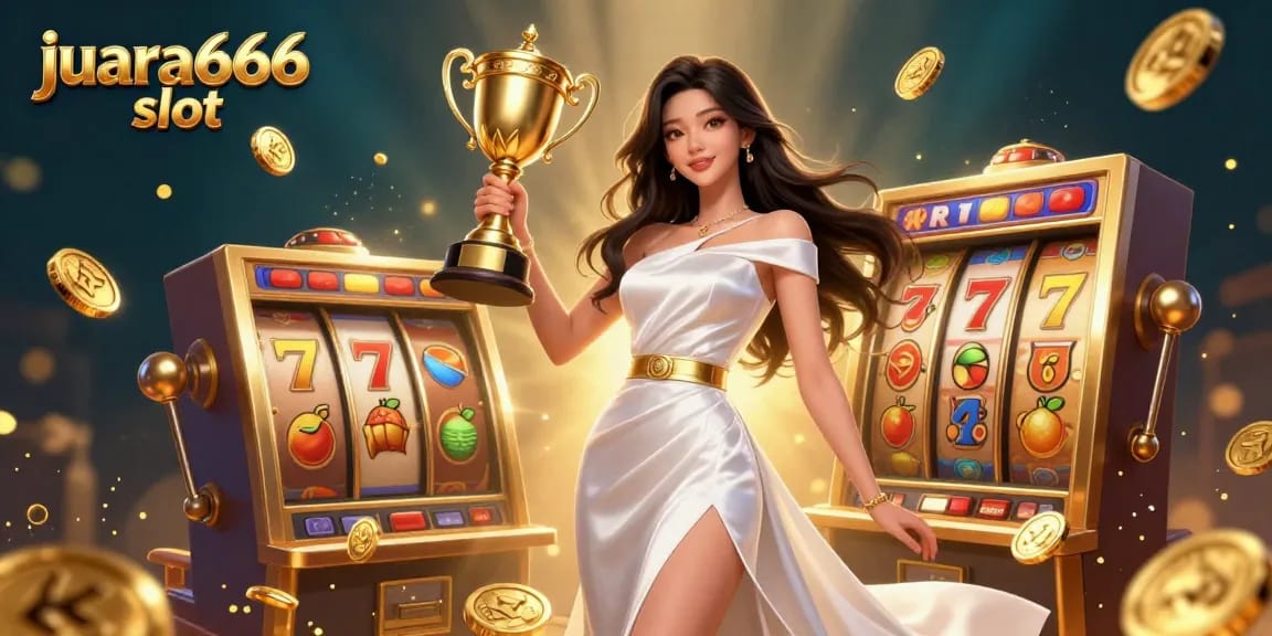 Rasakan sensasi juara666 slot dengan visual dinamis, gulungan slot, dan elemen trofi emas.