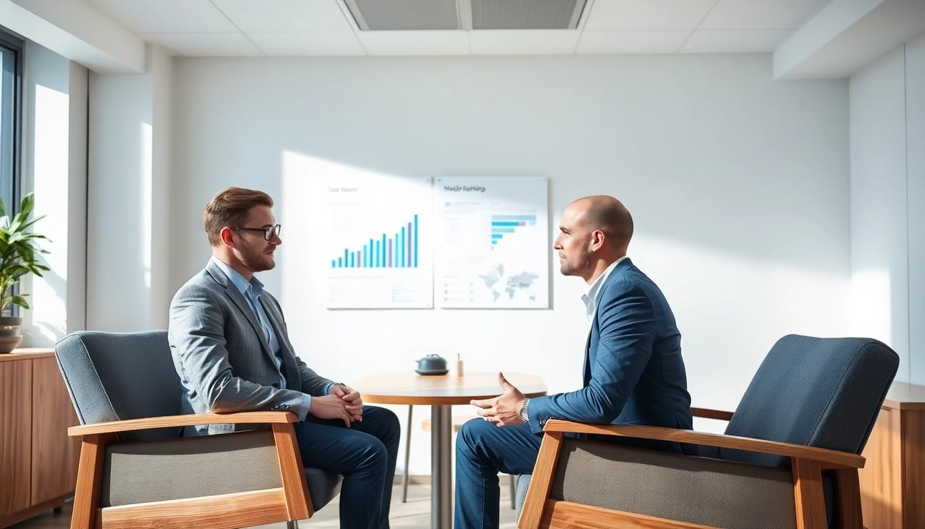 Professioneller Headhunter im Vertrieb berät qualifizierte Fachkräfte.