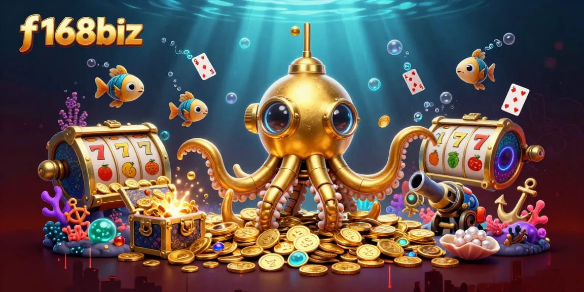 Win big with f168biz in an exciting casino-themed underwater adventure filled with treasures and games.