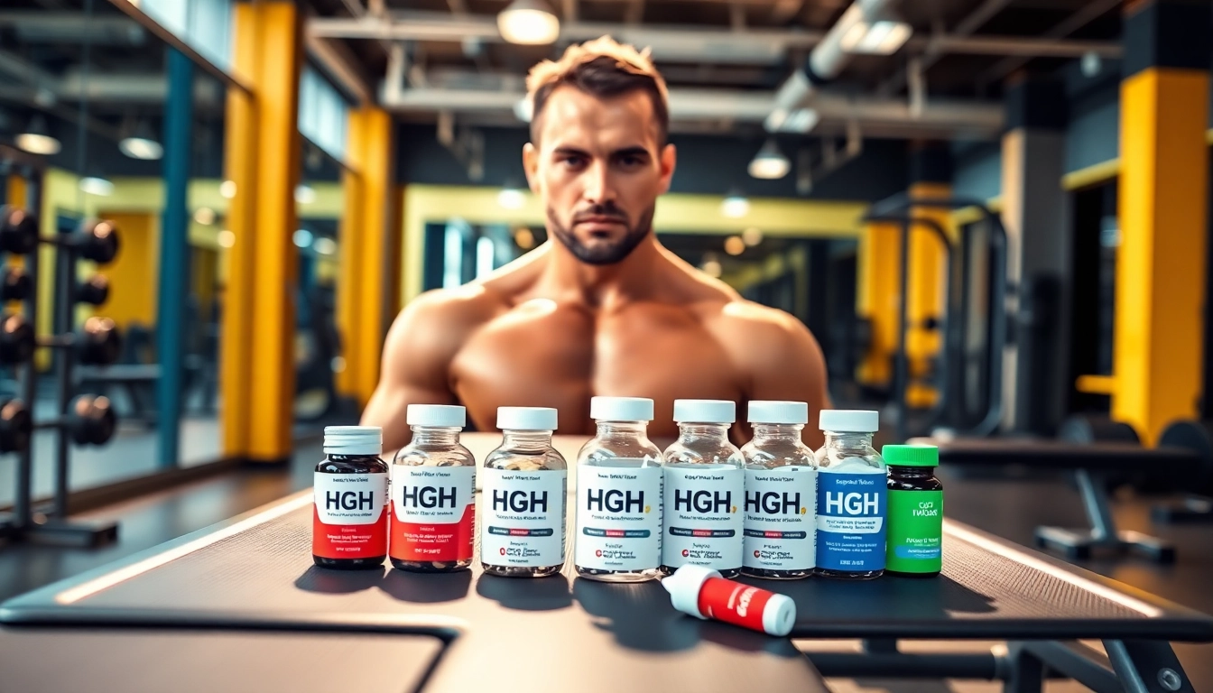 HGH kaufen für Fitnessziele: Professionelles Fitnessmodell mit modernen HGH-Produkten im Gym.