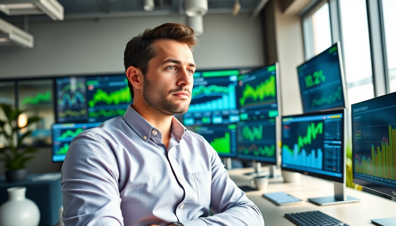 Online Marketing Strategien verbessern mit digitalen Analysen in einem modernen Büro.