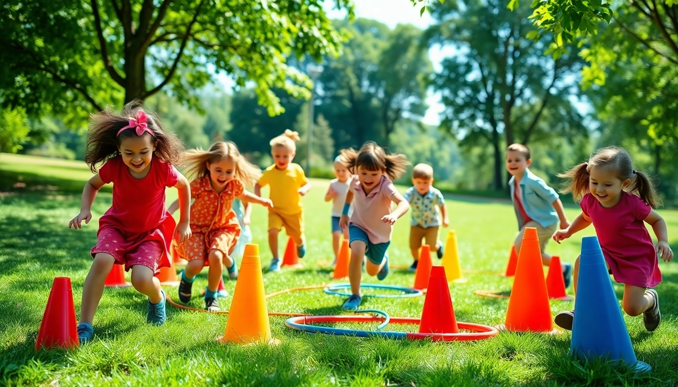 Jetzt Details ansehen zu kreativen Bewegungsspielen fuer Kinder im Freien.
