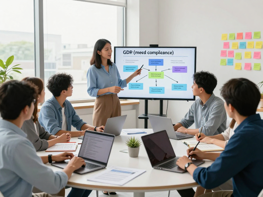 Wissen / Blog-Hub insights on GDPR compliance in a collaborative workspace.