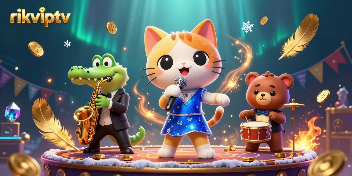Experience engaging gameplay at rikviptv, featuring a lively casino scene with charming characters.