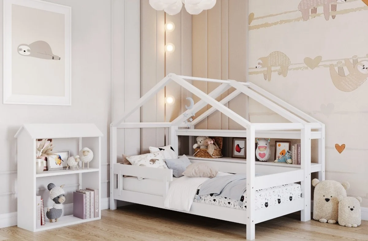 Ein echtes Highlight im Kinderzimmer: Hausbett 120x200 aus Kiefer