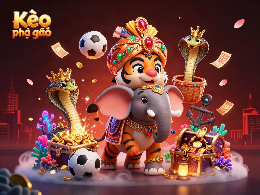 Experience the excitement of Kèo phạt góc with thrilling sports betting action in a vibrant 3D illustration.
