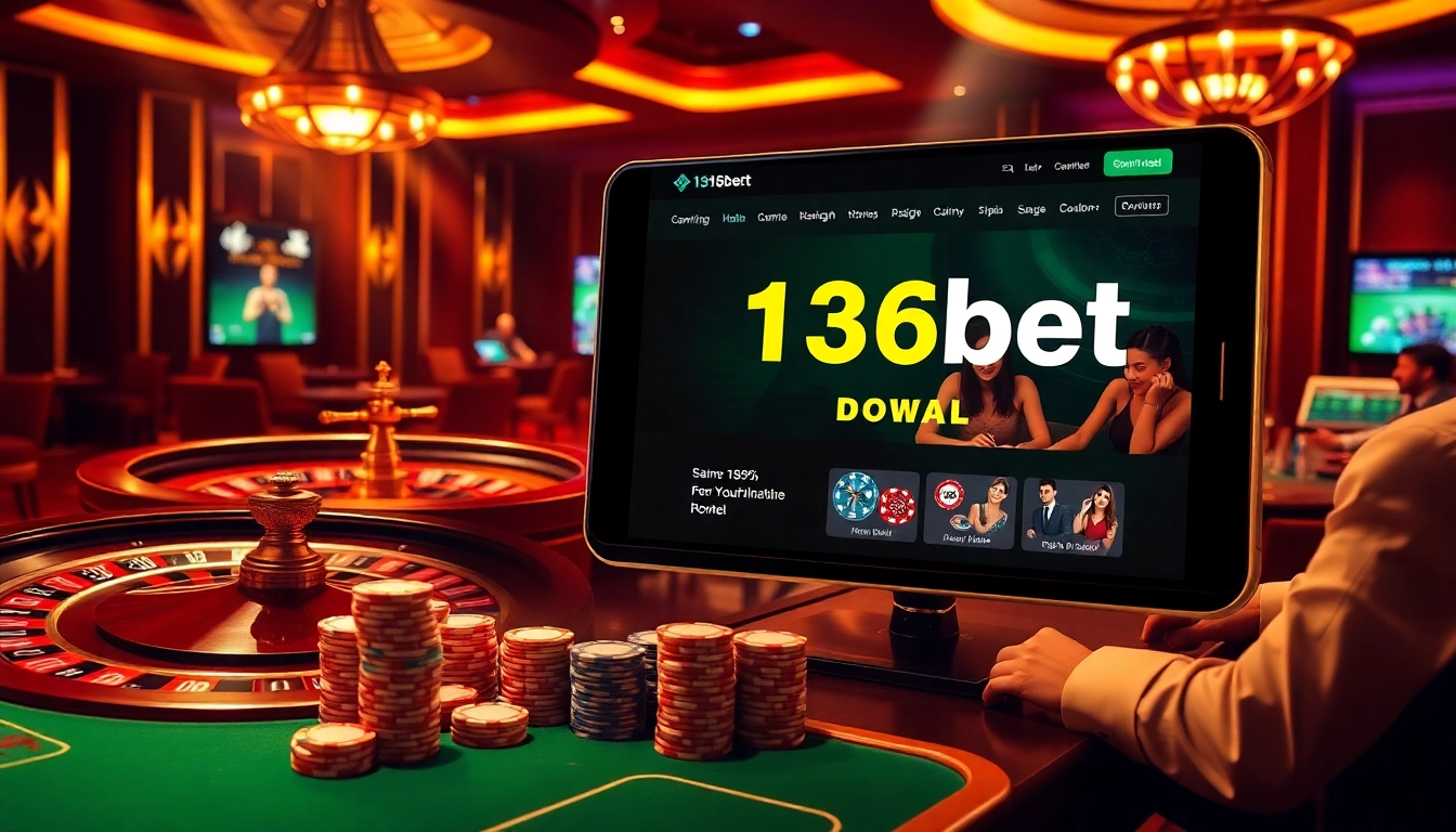 Experience the thrill of winning with 136bet Download, featuring a vibrant casino atmosphere.
