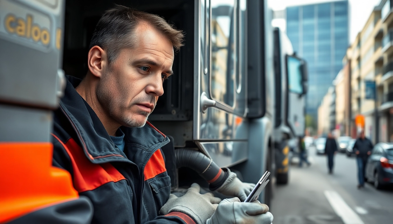 Lkw Gutachten Augsburg: Fachmann führt eine Prüfung eines Lkw in Augsburg durch