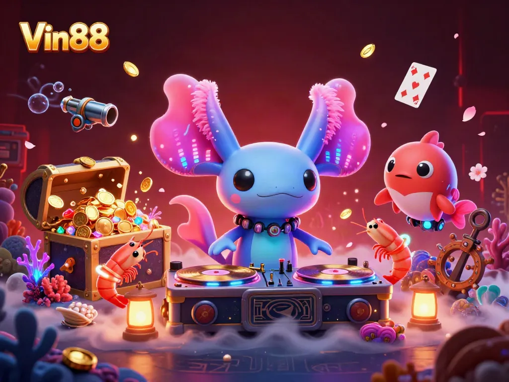 Engage in thrilling gaming at Vin88 with vibrant underwater casino scene highlighting fun elements.