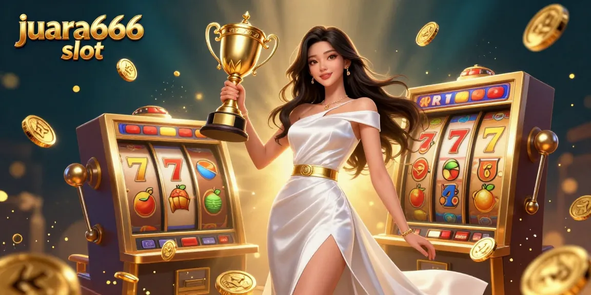 Rasakan sensasi juara666 slot dengan visual dinamis, gulungan slot, dan elemen trofi emas.