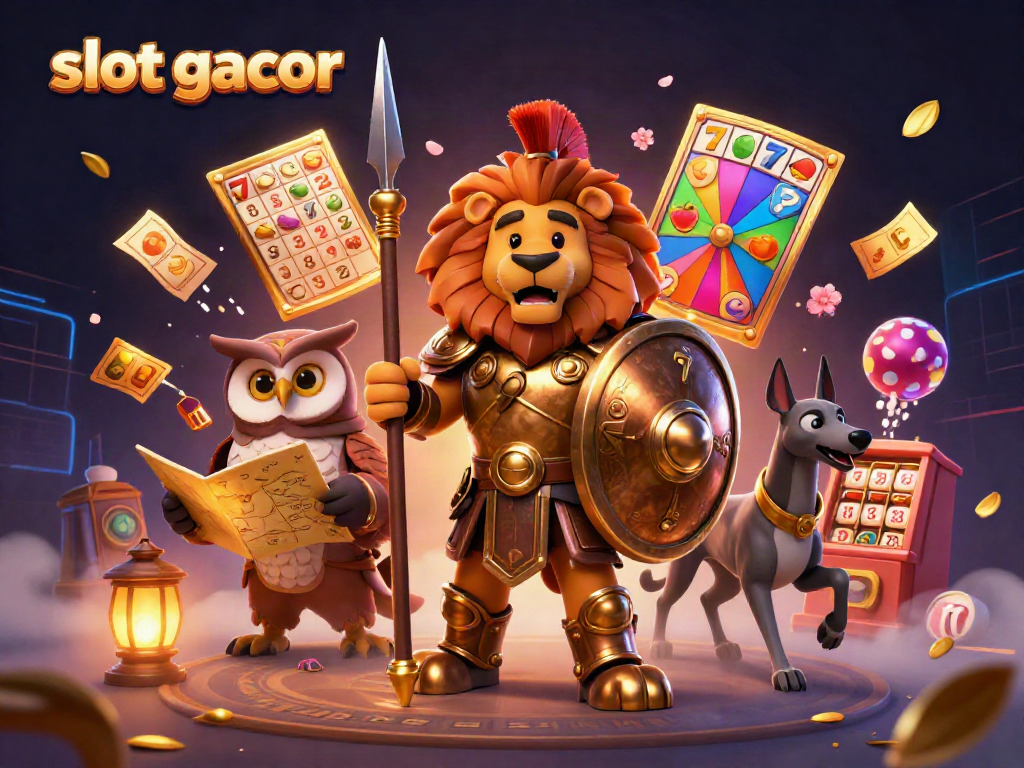 Experience thrilling slot gacor action with a vibrant 3D scene full of game elements.