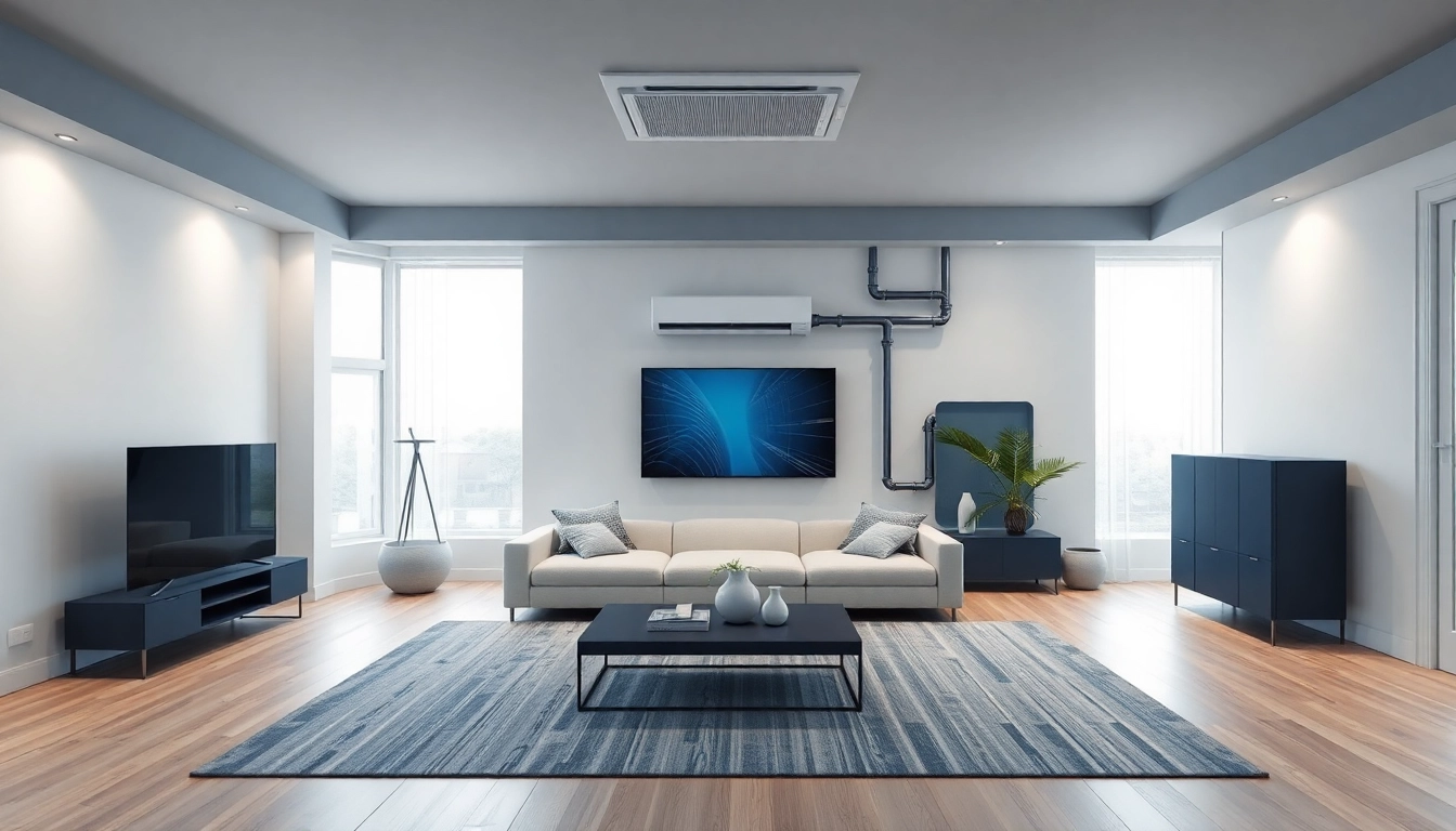 Erfahren Sie die Klima kosten für moderne Klimaanlagen in diesem eleganten Wohnraum mit Detailaufnahmen des Systems.