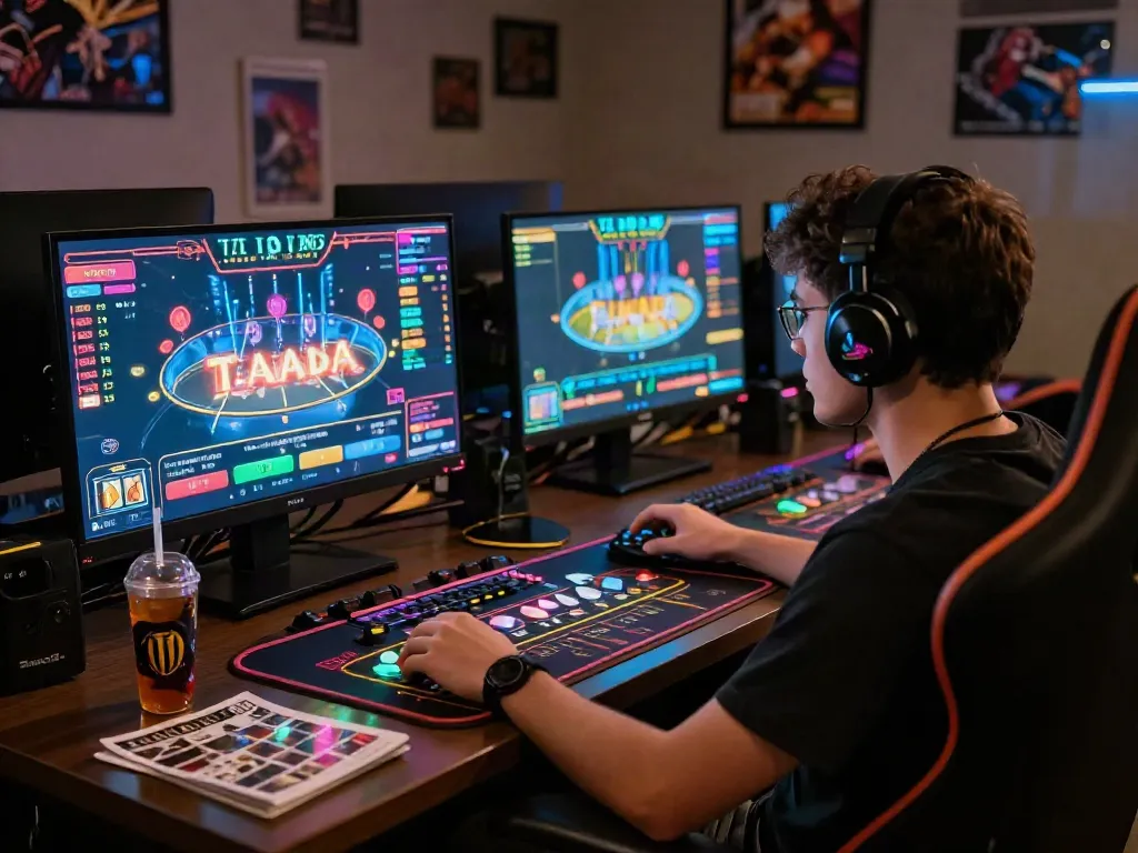 Engaged player at https://xo88.games/ Baccarat game with vibrant digital interface.