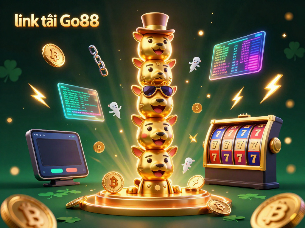 Engage players with the link tải Go88, showcasing a vibrant casino scene with animated totem poles and captivating game elements.