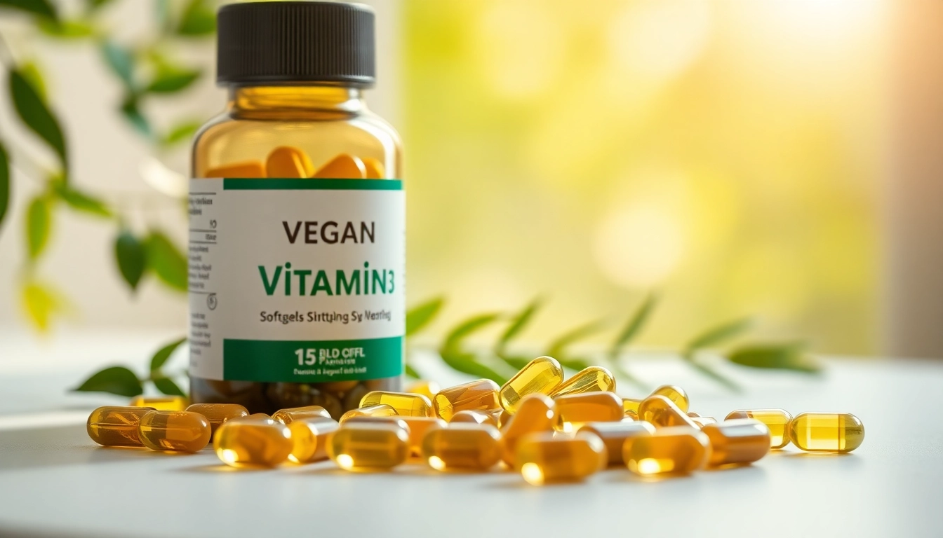 Veganes Vitamin D3 Softgels in an elegant setting, showcasing their natural appeal.