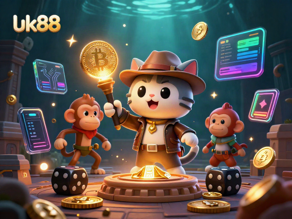 Join the excitement at link uk88 with a cartoon archaeologist cat and monkey unearthing golden treasures!