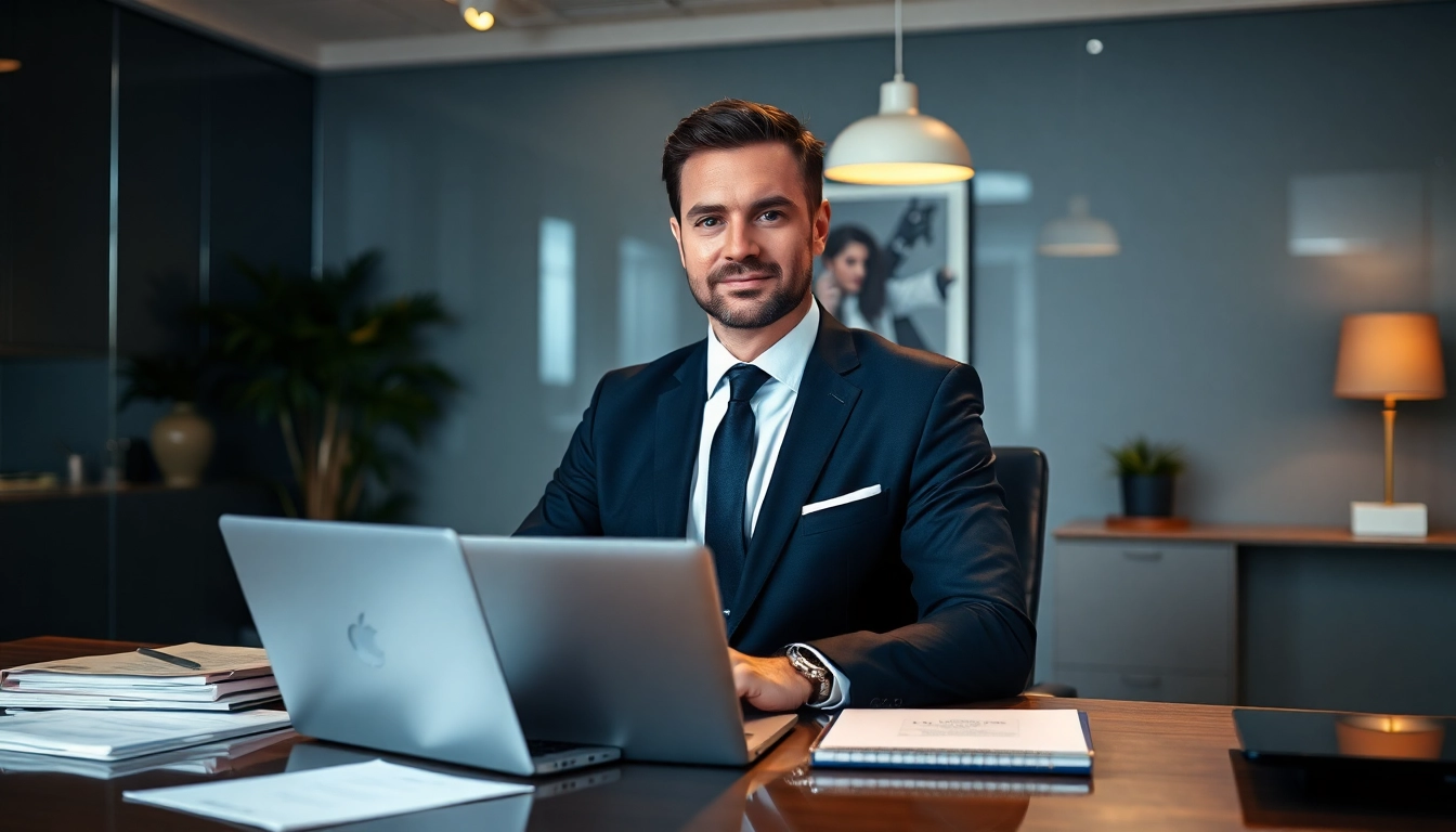 Headhunter Pflegekräfte berät Klienten in modernem Büro.