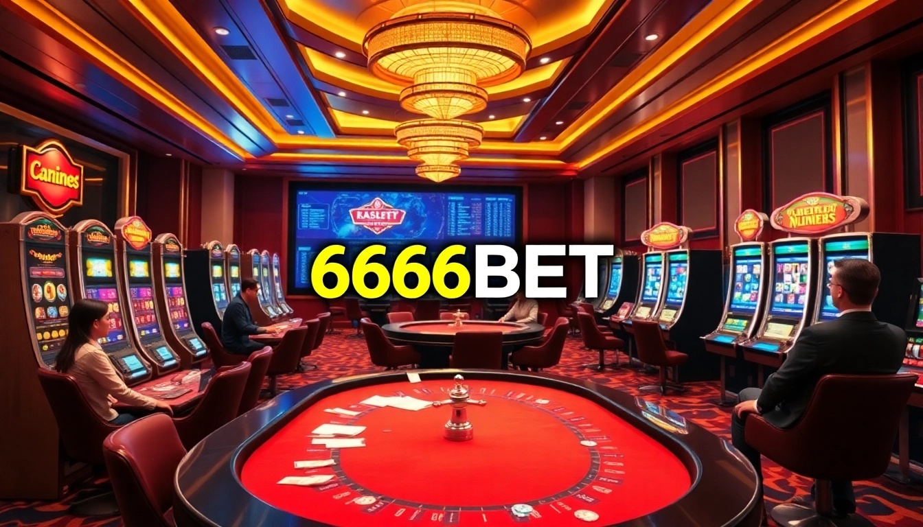 Engage with 6666bet Download and win at online casinos, featuring vibrant slot machines and poker tables.