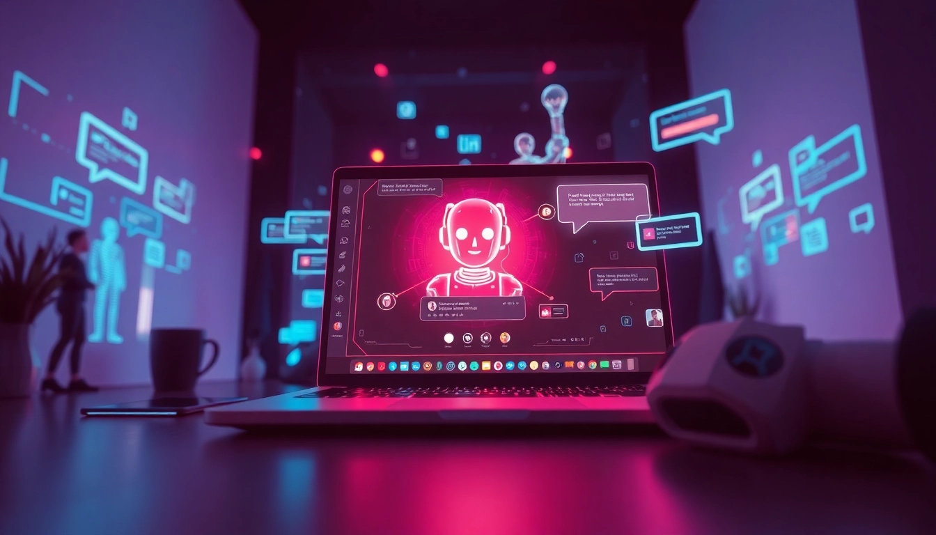 Engaging scene depicting a vibrant AI chat interface, illustrating the concept of porn ai chat in a modern digital setting.