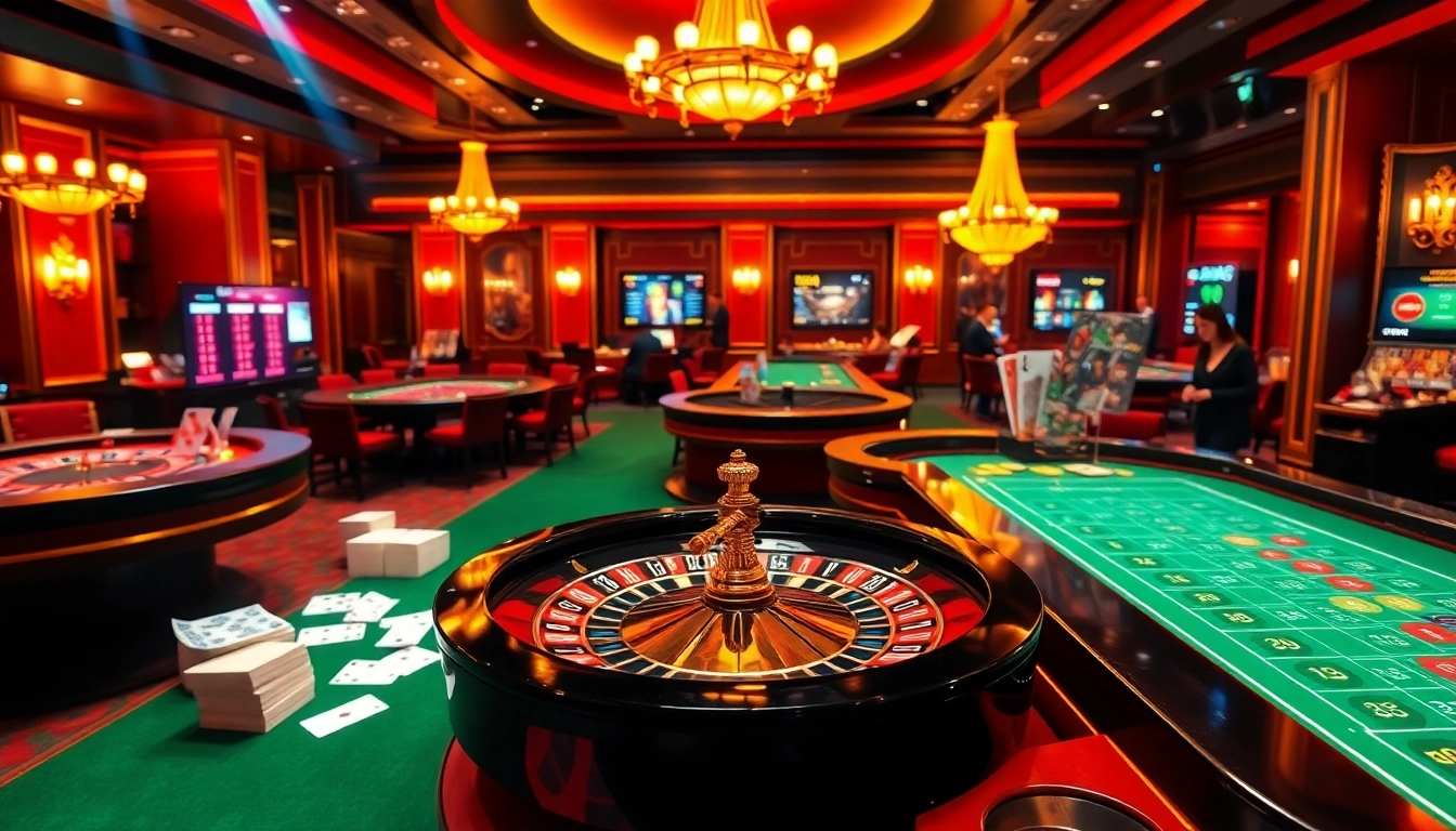Experience the thrill of gambling at https://s8s8.org/ with players enjoying casino games amidst luxurious settings.