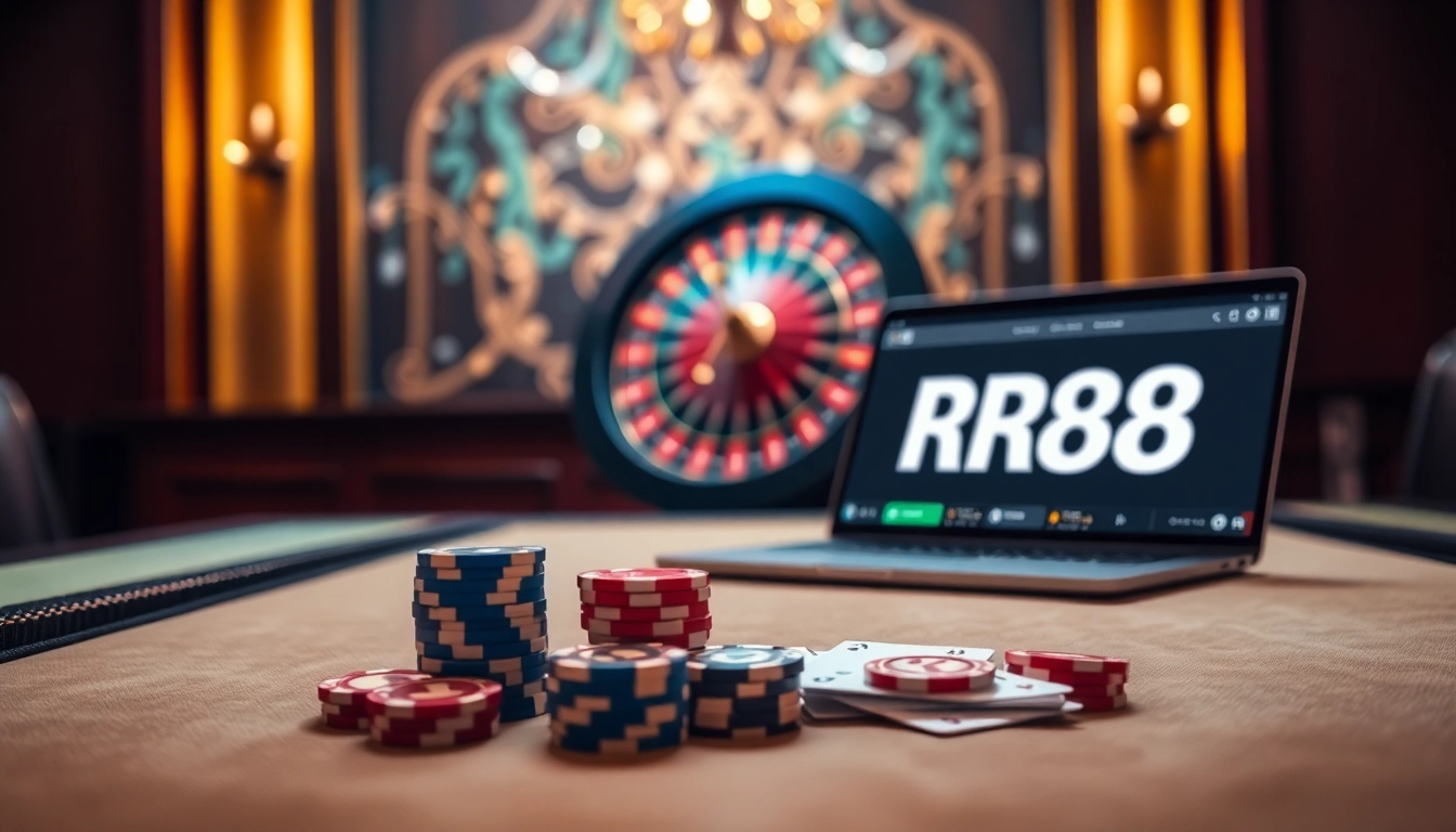 Experience thrilling online gambling at https://rr88sn.com/ with poker chips and roulette.