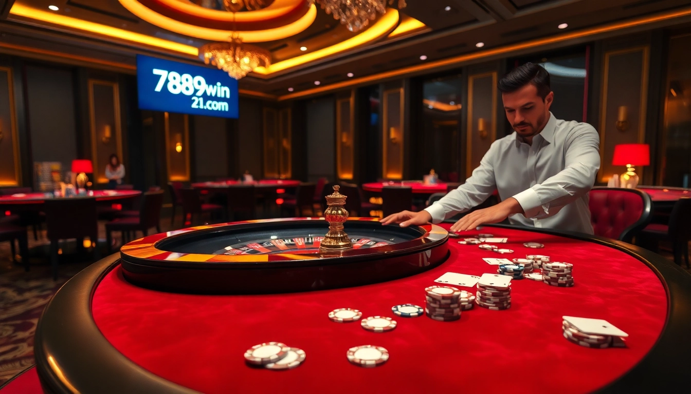Players strategizing at a luxurious casino table, highlighting the excitement of 789win.com betting.