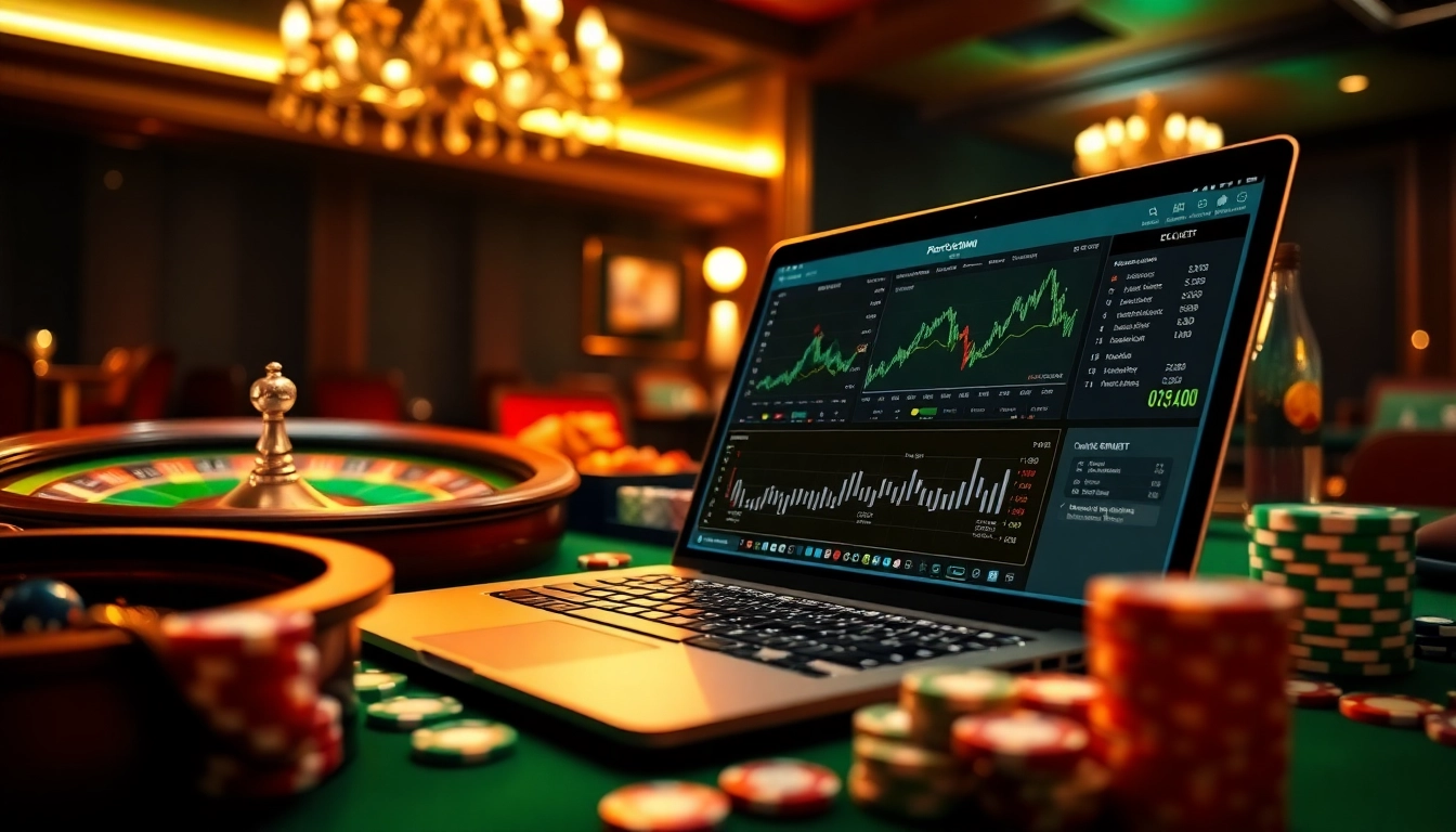 Engaging online interface displaying tỷ lệ nhà cái with casino elements enhancing the gambling atmosphere.