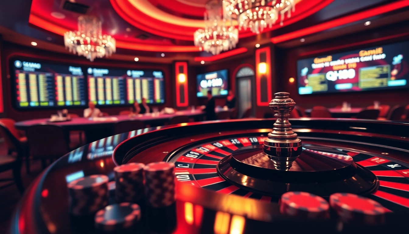 Experience thrilling gameplay at qh88's luxurious casino with vivid roulette and poker action.