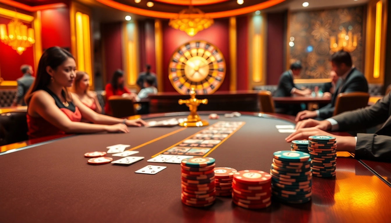 Experience thrilling gameplay at U888 with a luxurious poker table and roulette wheel.