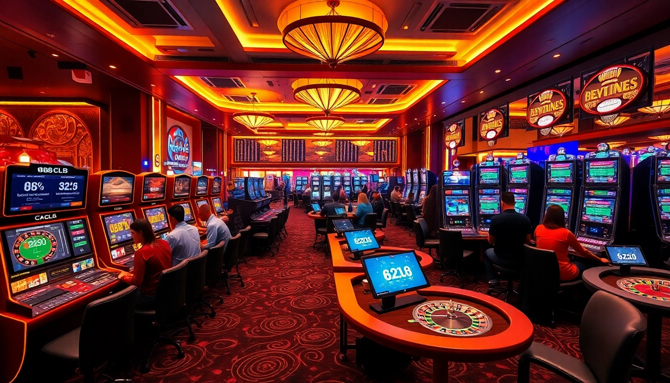 Experience the thrill of gaming at 88CLB's engaging casino environment with live dealers and modern machines.