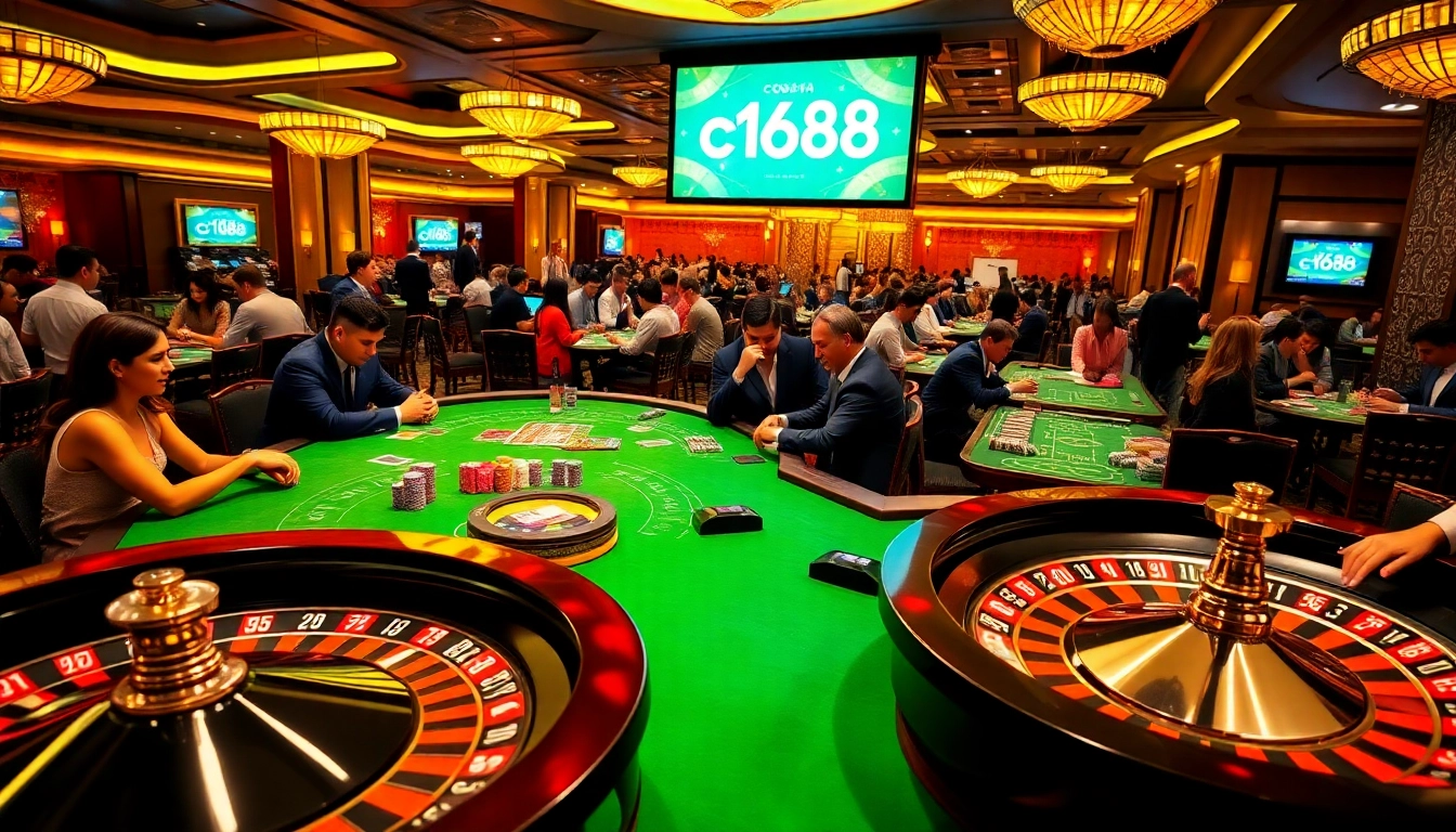 Experience c1688 with players engaging intensely at a vibrant casino table.