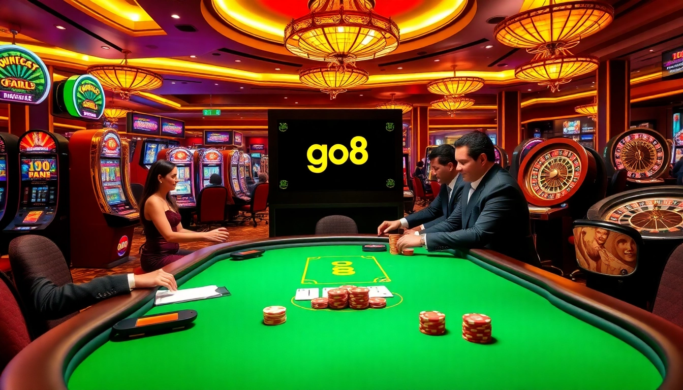 Experience the thrill of gambling at Go8 with high-stakes poker and exciting slot machines.