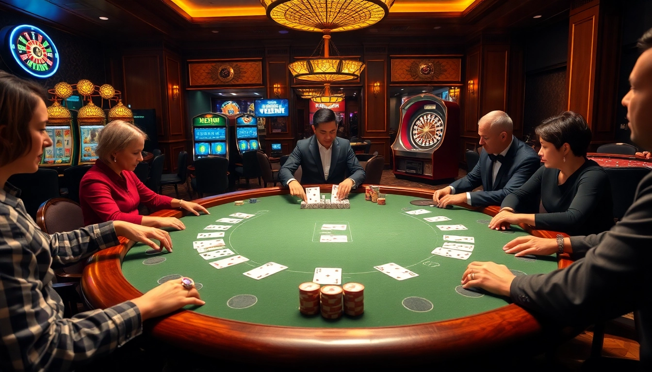 Engage in a high-stakes poker game at https://e2bet-games.org with vibrant casino elements.